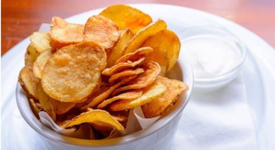 Batata Chips No Micro-Ondas