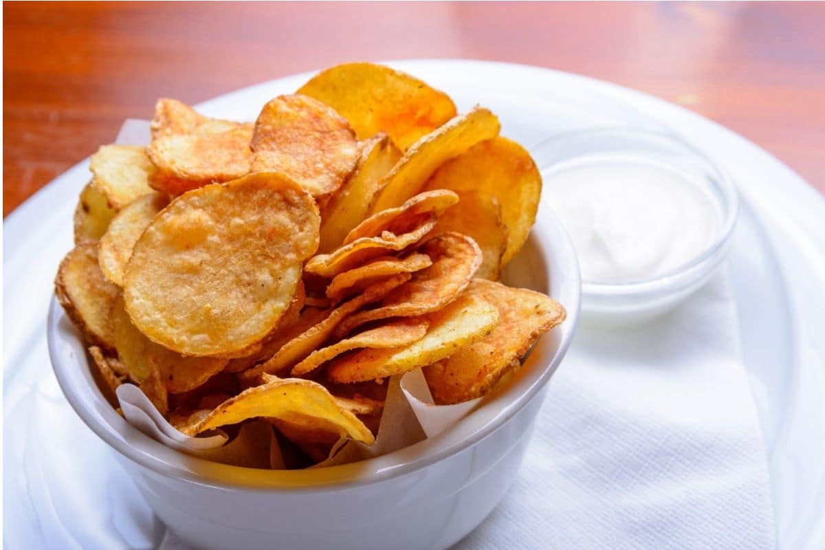 Batata Chips No Micro-Ondas